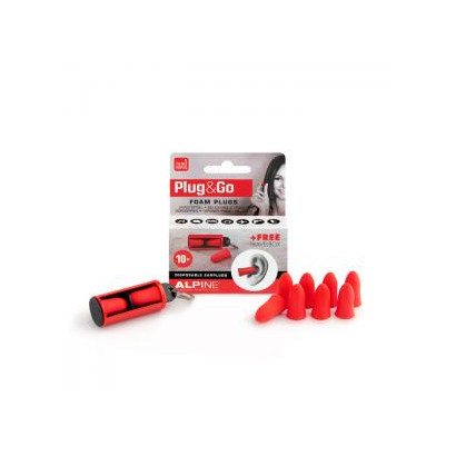 ALPINE Bouchons Oreilles Plug&Go Rouge