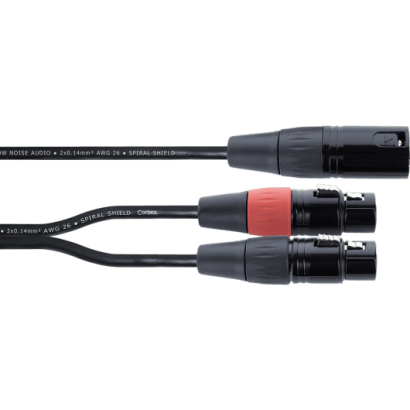 Cordial XLR mâle vers 2 XLR femelles 0.3m 