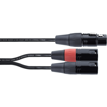 Cordial XLR femelle vers 2 XLR mâles 0.3m 