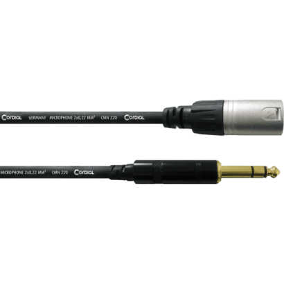 Cordial Cable XLR Mâle - Jack stéréo Mâle 1.5m 