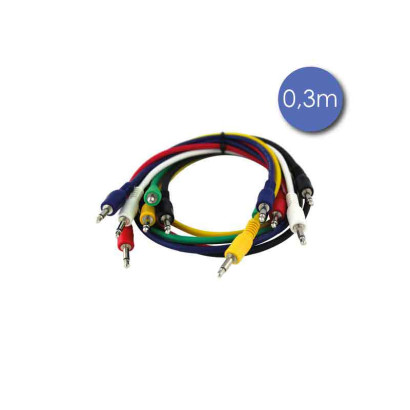 Power Acoustics 6 câbles patch mini jack mono de 0,3m