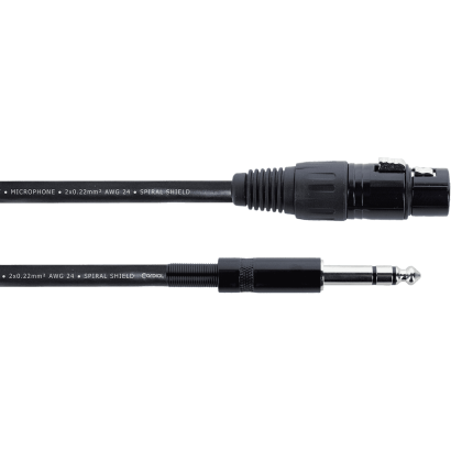 Cordial Jack stéréo Mâle vers XLR Femelle 1.5m