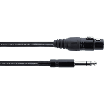 Cordial Jack stéréo Mâle vers XLR Femelle 0.5m
